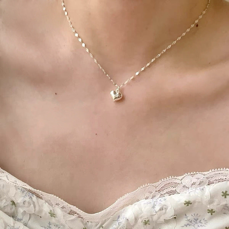 Sterling Silver Heart Pearl Necklace