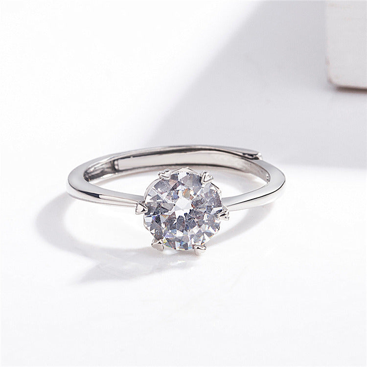 Adjustable Heart Shape Artificial Diamond Ring