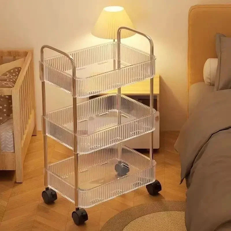 Acrylic Multifunction Storage Rolling Utility Cart