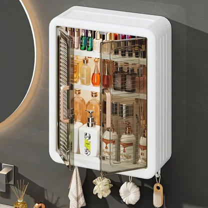 Wall Mounted Storage Cabinet - 3 Layer Punch Free Organizer Rack
