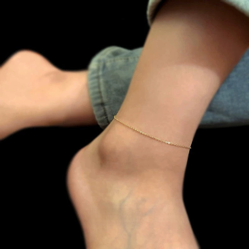 Simple 14K Gold Bracelet and Anklet