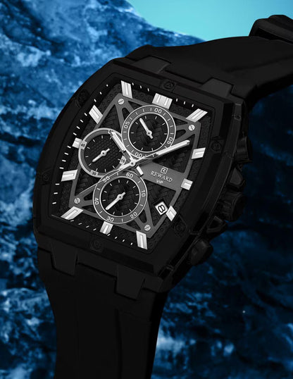 Reward VIP Luxury Men’s Watch – Square Dial, SEIKO Quartz, Luminous Chronograph