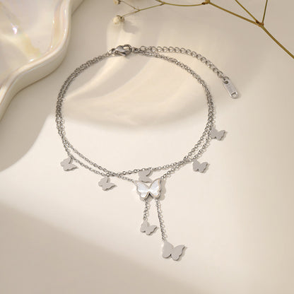 Fashion Titanium Steel Ankle Chain with Tassel