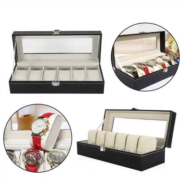 6 and 12 Slot Leather Watch Organizers