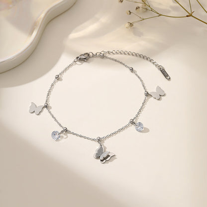 Fashion Titanium Steel Ankle Chain with Tassel