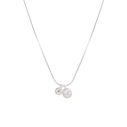 Sterling Silver Heart Pearl Necklace