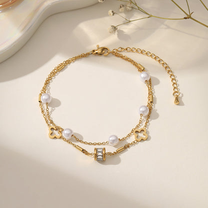 Fashion Titanium Steel Ankle Chain with Tassel