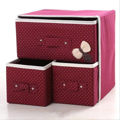 3 Drawer Fabric Folding Storage Organizer