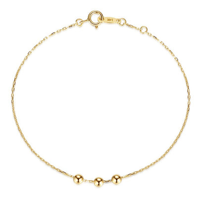 14K Gold Beaded Anklet Bracelet