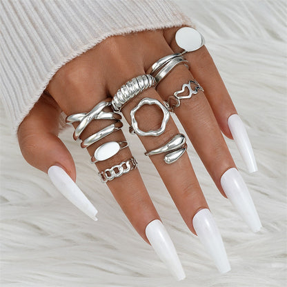 Retro-style individualistic combination ring