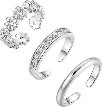 Adjustable Floral Foot Ring Set