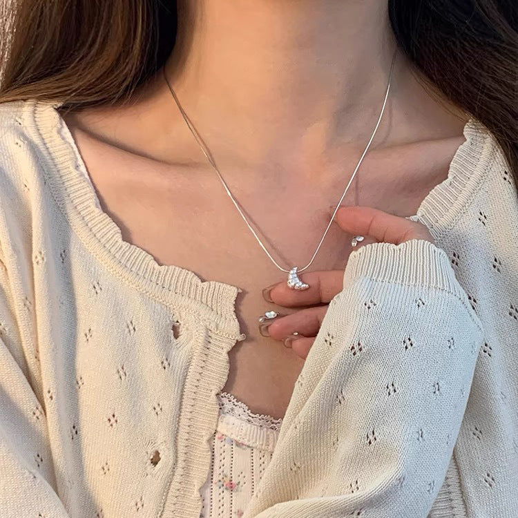 Sterling Silver Heart Pearl Necklace