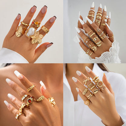 Retro-style individualistic combination ring