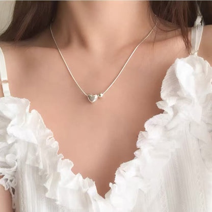 Sterling Silver Heart Pearl Necklace