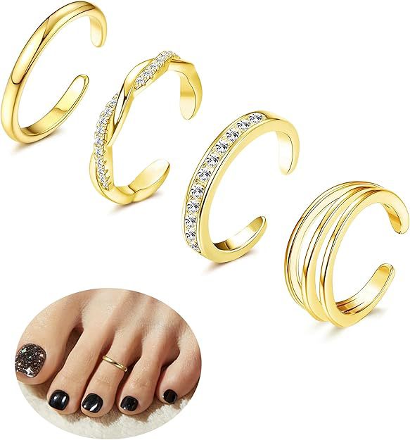Adjustable Floral Foot Ring Set