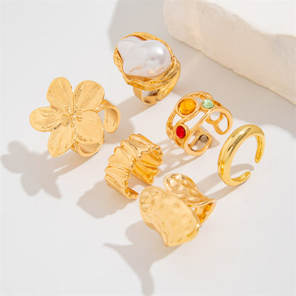 Retro-style individualistic combination ring