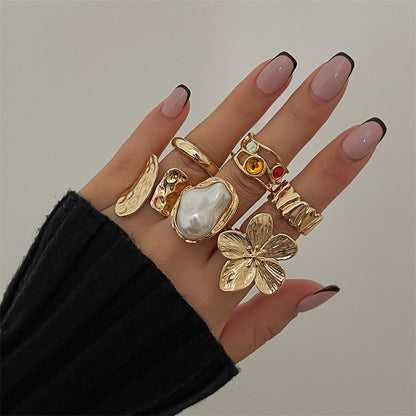 Retro-style individualistic combination ring