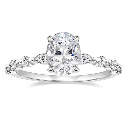 Geometric Cut Cube Oval Zircon Ring