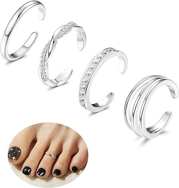 Adjustable Floral Foot Ring Set