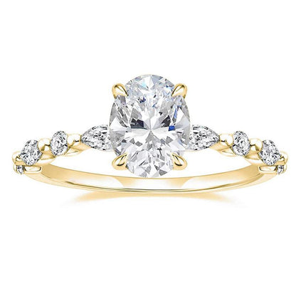 Geometric Cut Cube Oval Zircon Ring