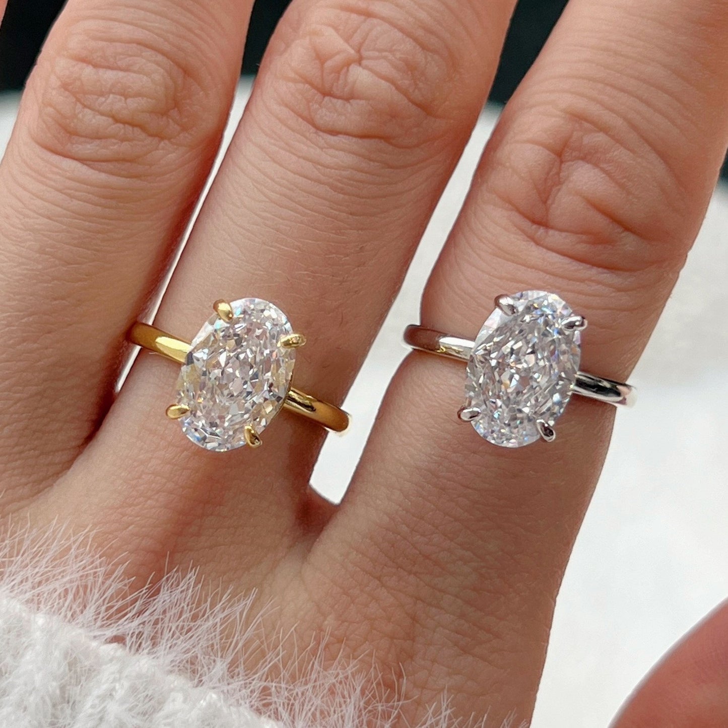 Oval Zircon Geometric Women Ring