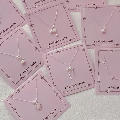 Sterling Silver Heart Pearl Necklace