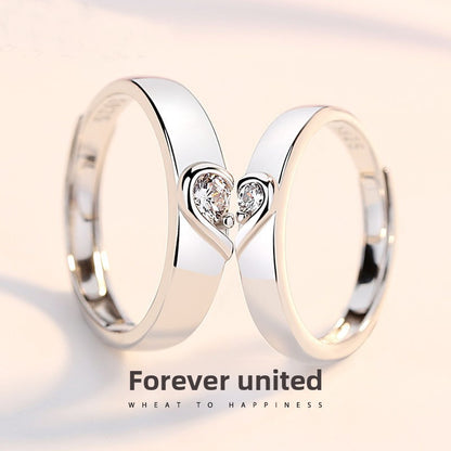 White Copper Eternal Knot Couple Ring