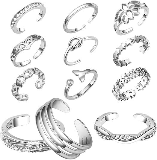 Adjustable Floral Foot Ring Set
