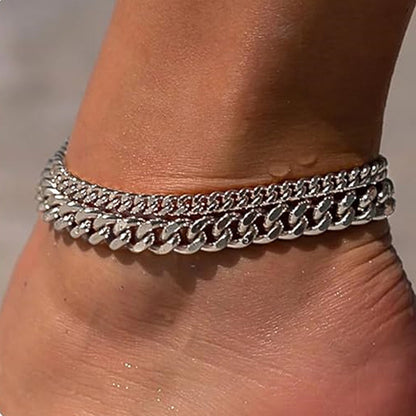 Double Layer Cuban Chain Anklet