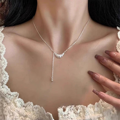 Sterling Silver Heart Pearl Necklace