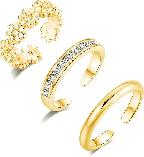 Adjustable Floral Foot Ring Set