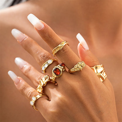 Retro-style individualistic combination ring