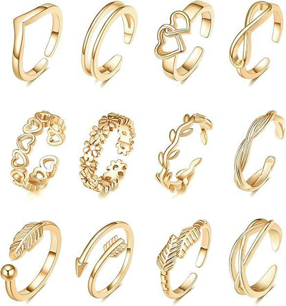Adjustable Floral Foot Ring Set