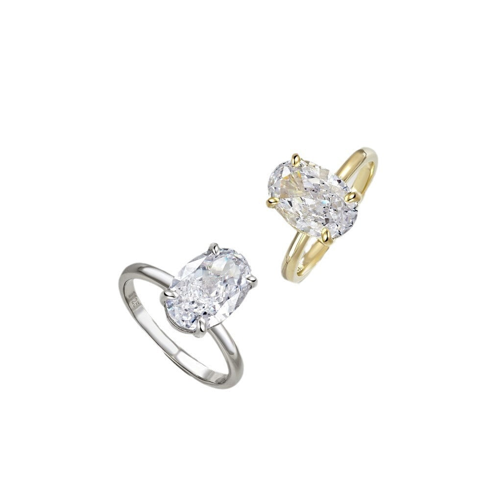 Oval Zircon Geometric Women Ring