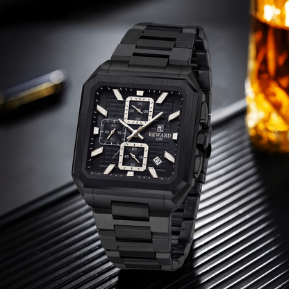 Reward VIP Square Watch – Japanese Quartz 3ATM Chrono Luxury Timepiece