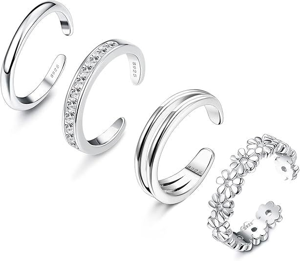 Adjustable Floral Foot Ring Set