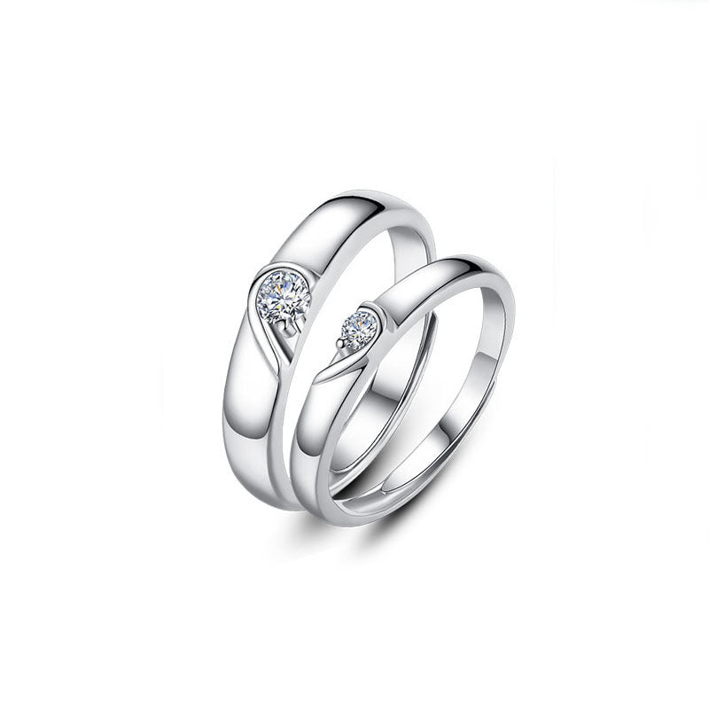 White Copper Eternal Knot Couple Ring