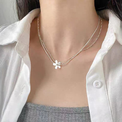 Sterling Silver Heart Pearl Necklace