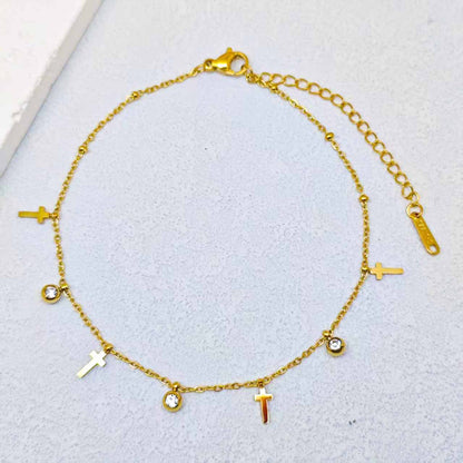 Fashion Titanium Steel Ankle Chain with Tassel