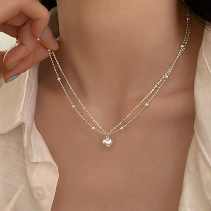 Sterling Silver Heart Pearl Necklace