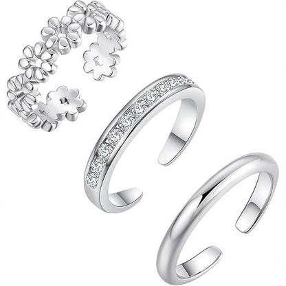 Adjustable Floral Foot Ring Set