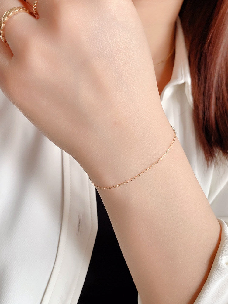 Simple 14K Gold Bracelet and Anklet
