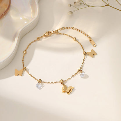 Fashion Titanium Steel Ankle Chain with Tassel