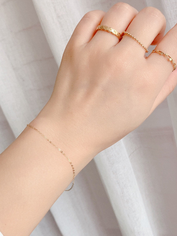 Simple 14K Gold Bracelet and Anklet