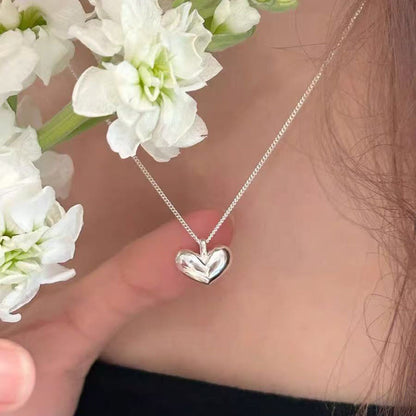 Sterling Silver Heart Pearl Necklace