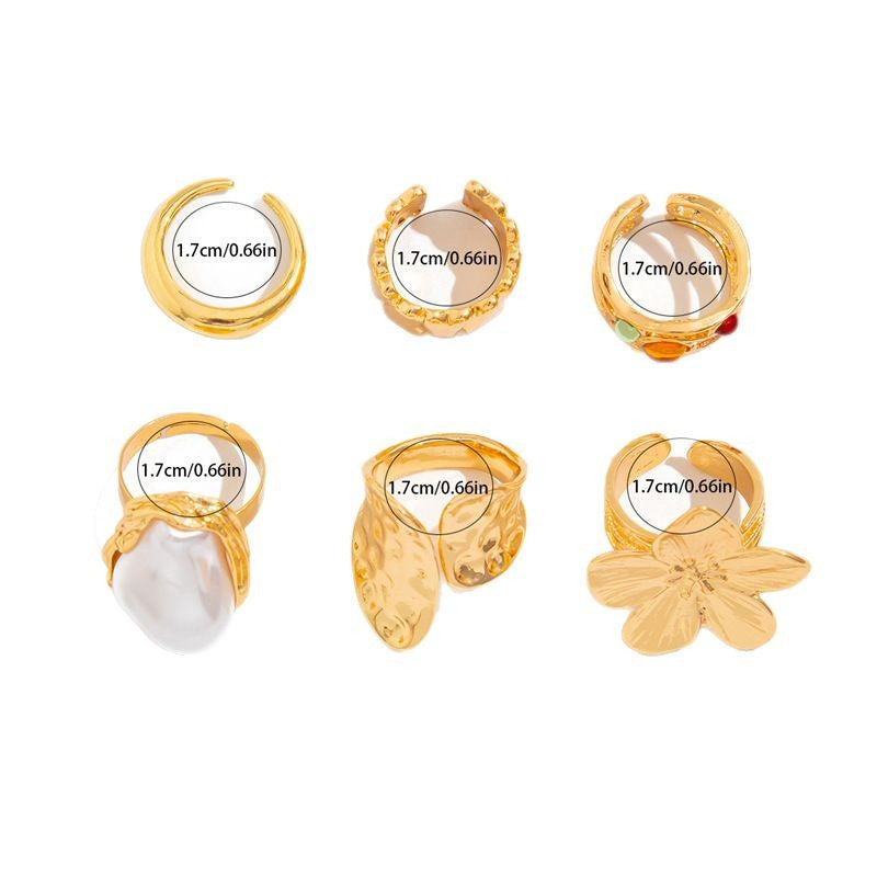 Retro-style individualistic combination ring