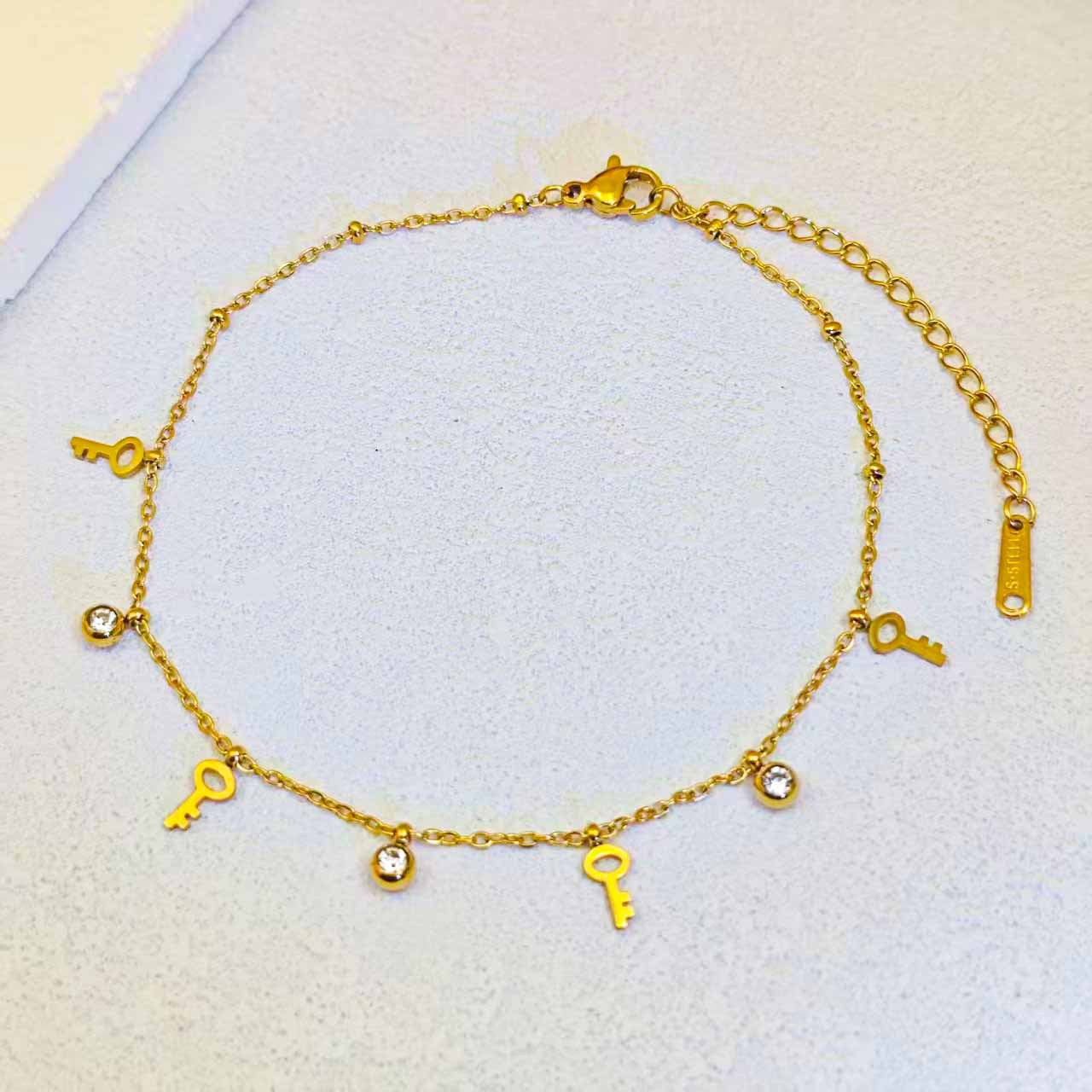 Fashion Titanium Steel Ankle Chain with Tassel