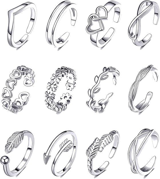 Adjustable Floral Foot Ring Set