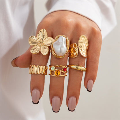 Retro-style individualistic combination ring