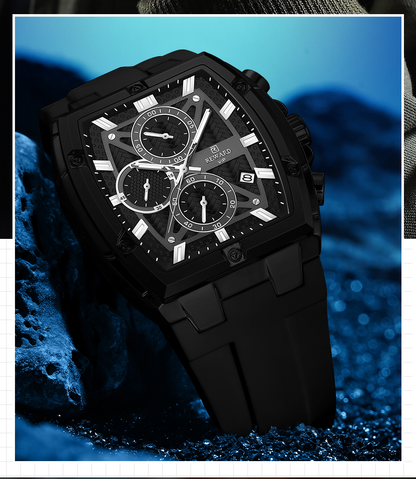 Reward VIP Luxury Men’s Watch – Square Dial, SEIKO Quartz, Luminous Chronograph